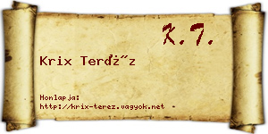 Krix Teréz névjegykártya